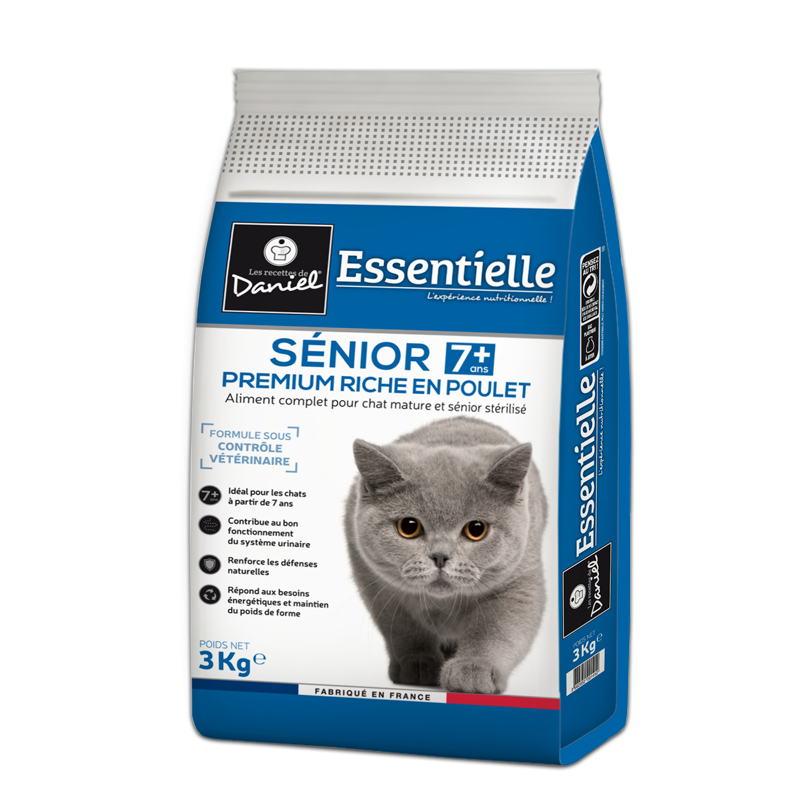 Croquettes Essentielle chat senior stérilisé 7+ poulet - 3 kg