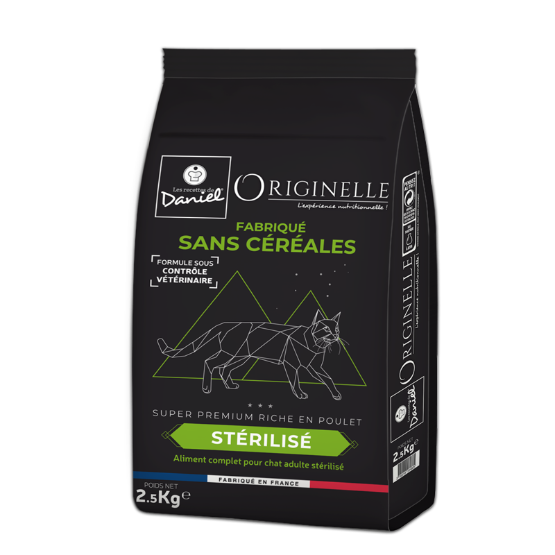 Croquettes Originelle chat stérilisé poulet sans céréales - 2,5 kg