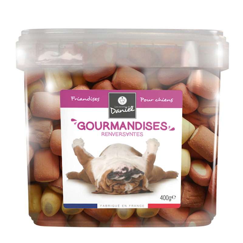 Friandises pour chiens "Les gourmandises de Daniel" (seau de 400g)