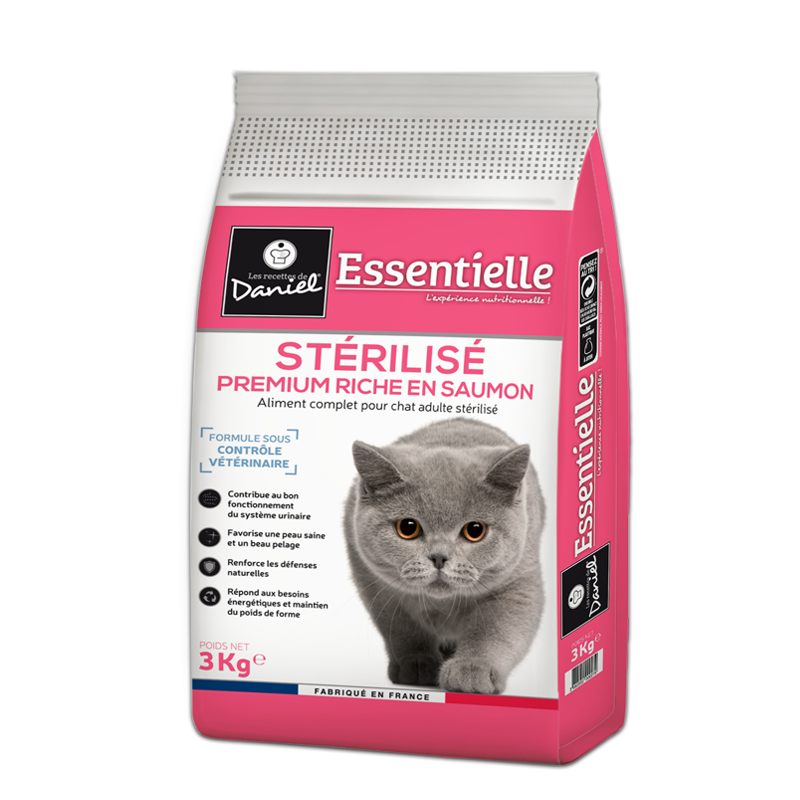 Croquettes Essentielle chat stérilisé saumon - 3 kg