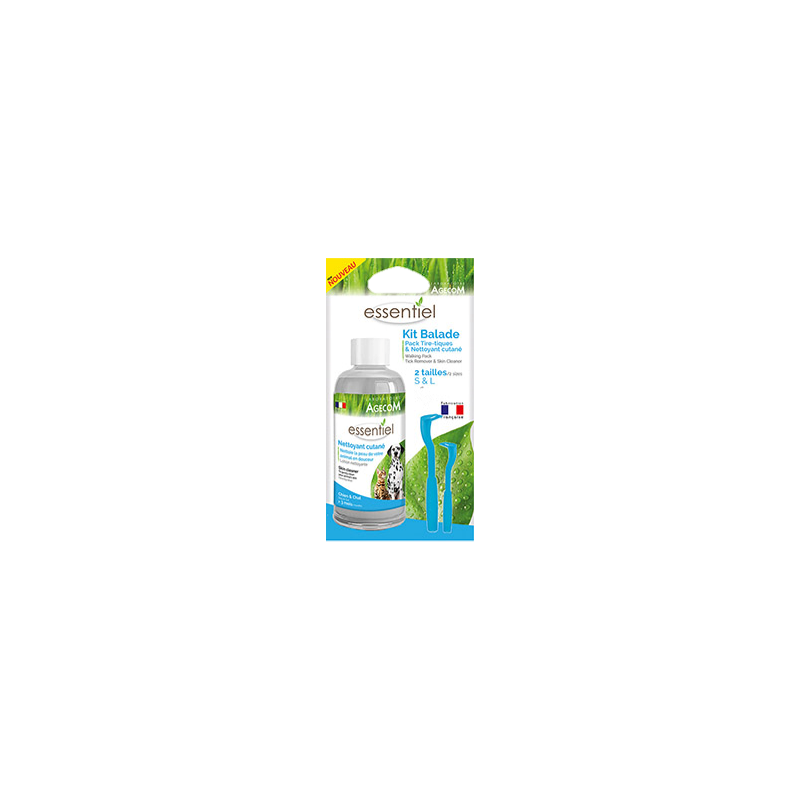 Kit balade tire-tique et nettoyant cutané