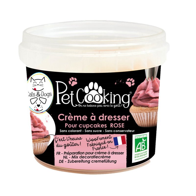 Mix crème à dresser rose pour cupcakes 150g - PetCooking