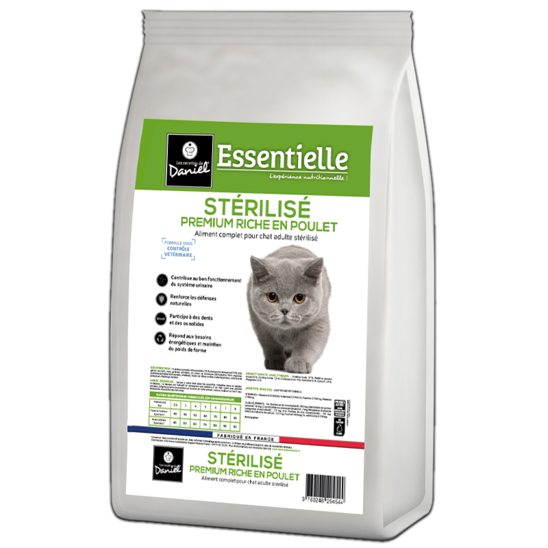 Croquettes Essentielle chat stérilisé poulet - 10 kg