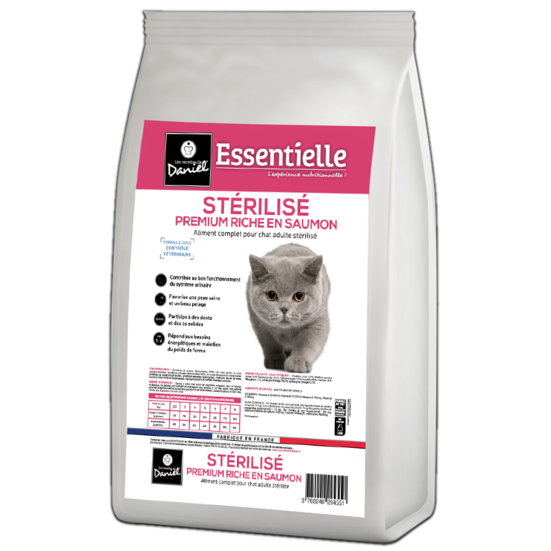 Croquettes Essentielle chat stérilisé saumon - 10 kg