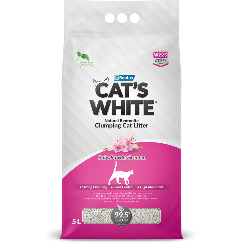 Litière baby powder 5L - Cat's white