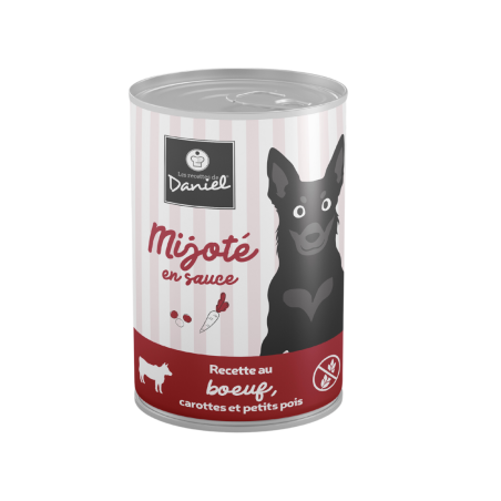 Mijoté monoprotéique au bœuf, carotte et petits pois - 400g