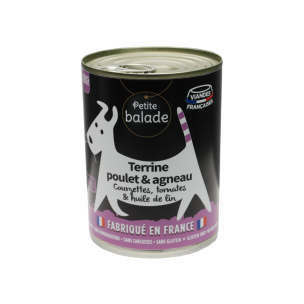 Terrine de poulet et agneau 400g - Humide "Petite balade"