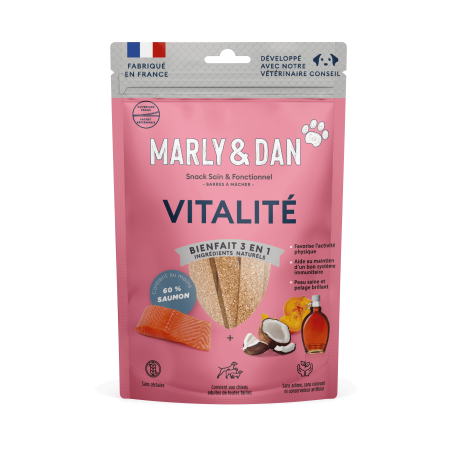 Barres à mâcher "vitalité" chien 80g - Marly & Dan