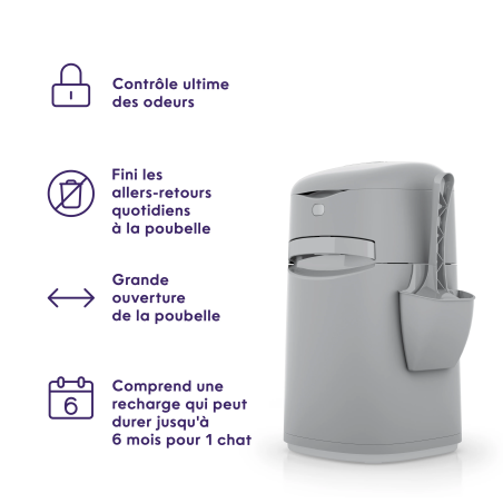 Poubelle à litière Easy Roll + 1 recharge - Litter Genie