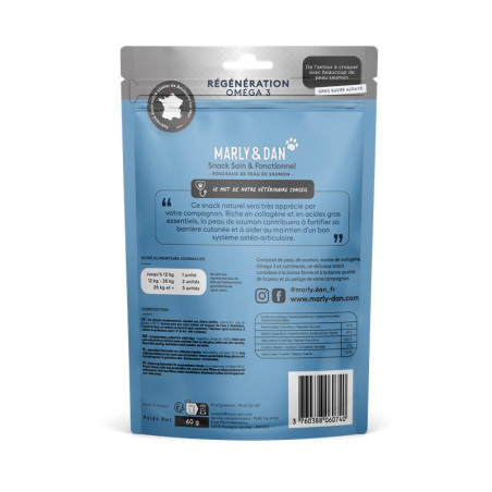 Rouleaux "régénération - 100% peau de saumon" 60g - Marly & Dan