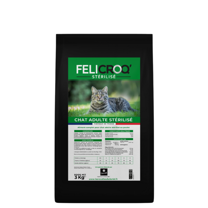 Croquettes pour chat FELICROQ'  - 3kg