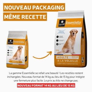 Croquettes Essentielle adulte volaille - 14 kg