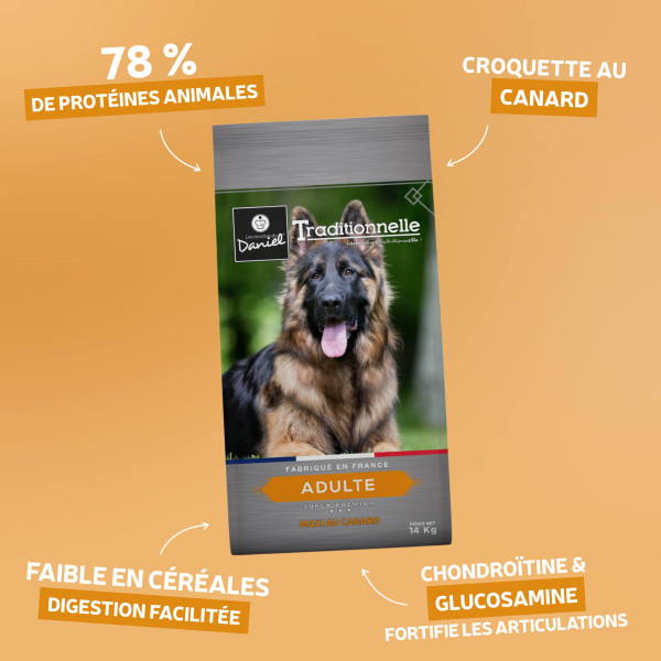 Croquettes Traditionnelle maxi adulte canard - 14 kg