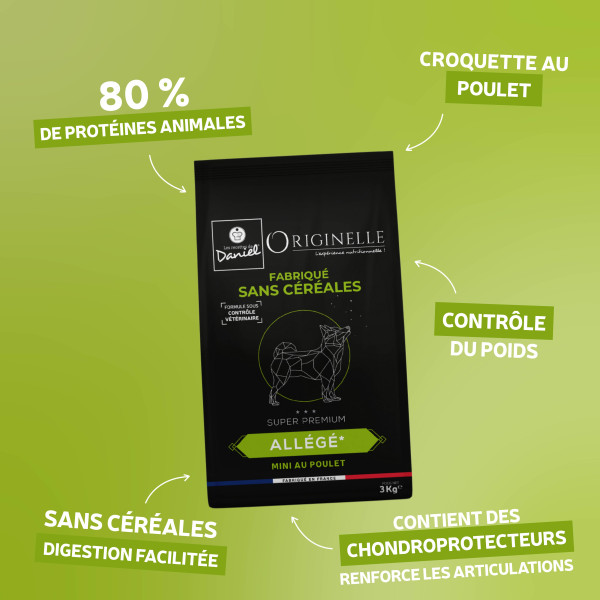 Croquettes Originelle mini allégé poulet sans céréales - 3 kg
