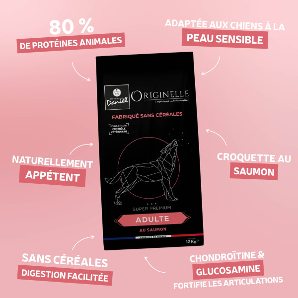 Croquettes Originelle adulte saumon sans céréales - 12 kg