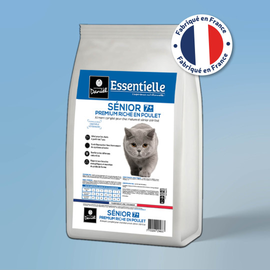 Croquettes Essentielle chat sénior stérilisé 7+ poulet - 10 kg