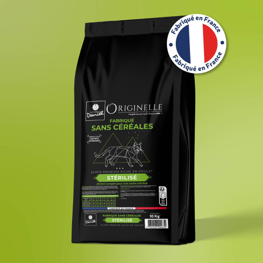 Croquettes Originelle chat stérilisé poulet sans céréales - 10 kg