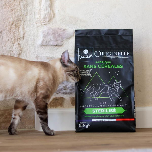 Croquettes Originelle chat stérilisé poulet sans céréales - 2,5 kg