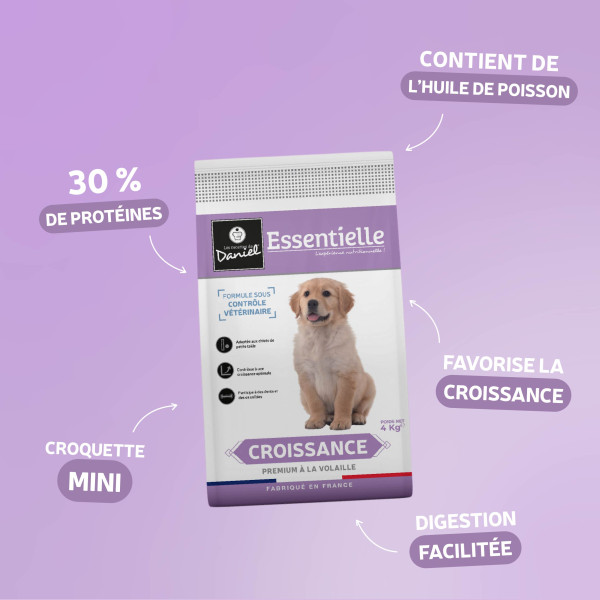 Croquettes Essentielle Croissance - Chiot mini - à la volaille 4 kg