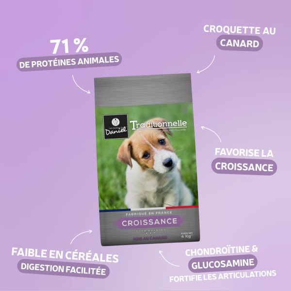 Croquettes Traditionnelle - Croissance Mini au canard - 4 kg