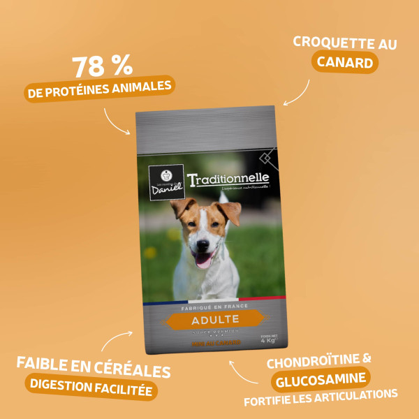 Croquettes Traditionnelle - Adulte Mini au canard - 4 kg