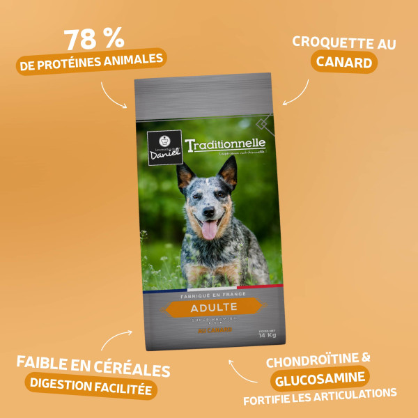 Croquettes Traditionnelle - Adulte Medium au Canard - 14 kg