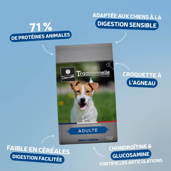 Croquettes Traditionnelle - Adulte Mini à l'Agneau - 4 kg