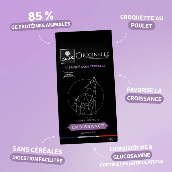 Croquettes chien - Originelle croissance - au poulet sans céréales 12 kg