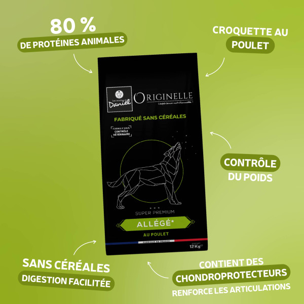 Croquettes chien - Originelle allégé - au poulet sans céréales 12 kg