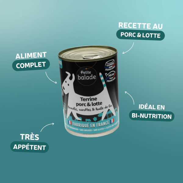 Terrine de porc et lotte 400g - Humide "Petite balade"