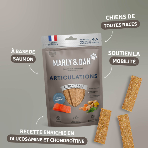 Barres à mâcher "articulations" chien 80g - Marly & Dan
