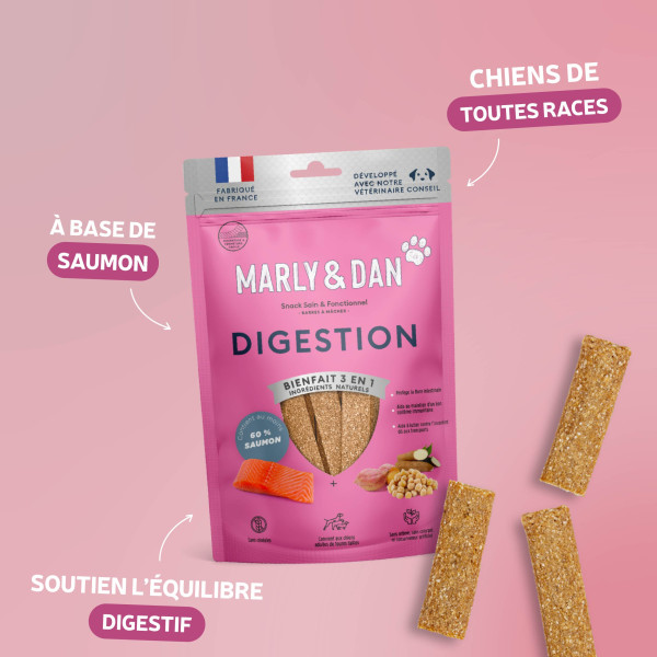 Barres à mâcher "digestion" chien 80g - Marly & Dan
