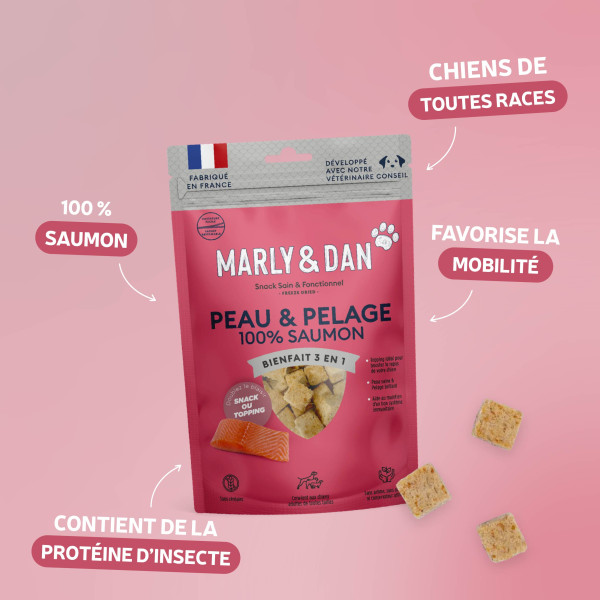 Freeze dried "peau et pelage" chien 50g - Marly & Dan