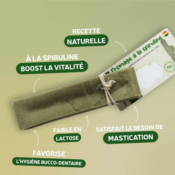 Fromage séché à la spiruline pour chien