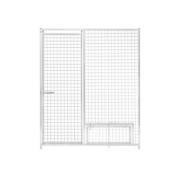 Grille chenil treillis 1m50 - Porte à gauche avec support gamelle