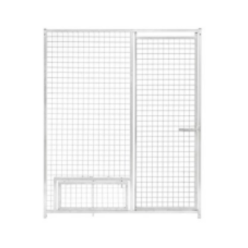 Grille chenil treillis 1m50 - Porte à droite avec support gamelle