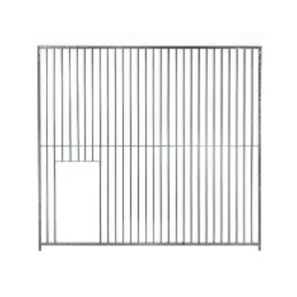 Grille chenil barreau espacement 8cm - 2m sans porte avec accès niche