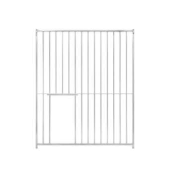 Grille chenil barreau espacement 8cm - 1m50 sans porte avec accès niche