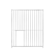 Grille chenil barreau espacement 8cm - 1m50 sans porte avec accès niche
