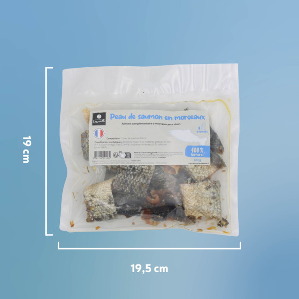 Morceaux de peau de saumon avec chair - 100g