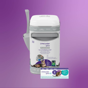 Poubelle à litière LitterGenie Platinium et recharge