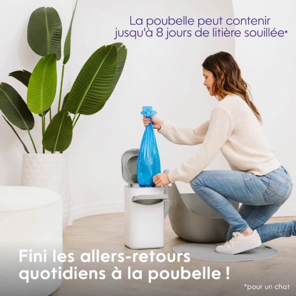 Poubelle à litière LitterGenie Platinium et recharge