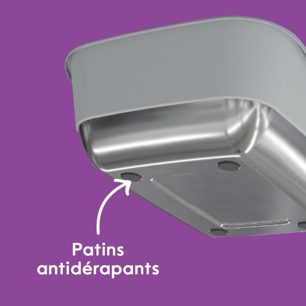 Bac à litière inox LitterGenie platinum