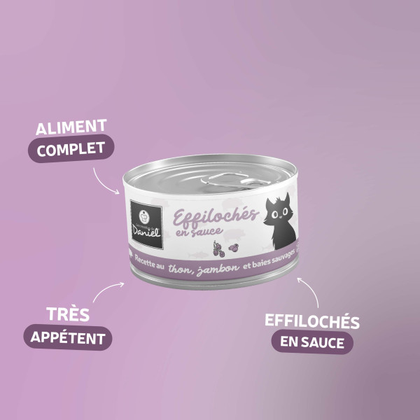 Effilochés au thon, jambon et baies sauvages - 85g