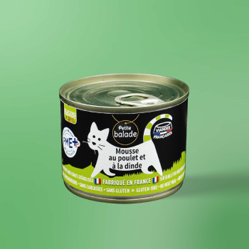 Mousse au poulet et à la dinde 200g - Humide "Petite balade"