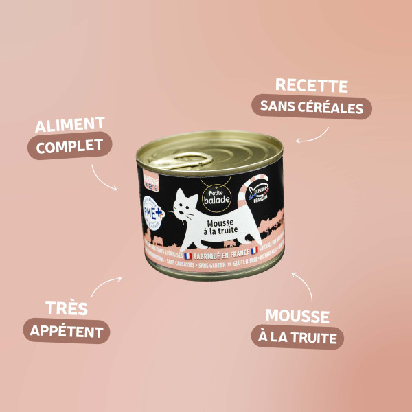 Mousse à la truite 200g - Humide "Petite balade"