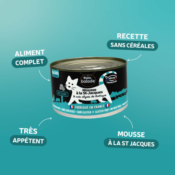 Mousse à la St Jacques 200g - Humide "Petite balade"