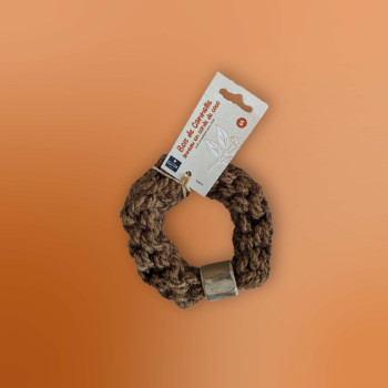 Anneau en corde en fibre de coco et bois de cannelle pour chien - Taille S